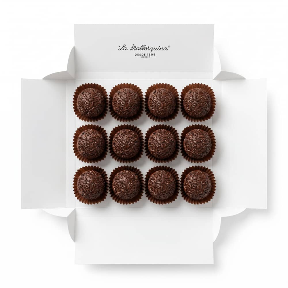 pasteleria madrid artesanal bomboneria bombones especialidades chocolates trufas de chocolate pequenas 12 unidades
